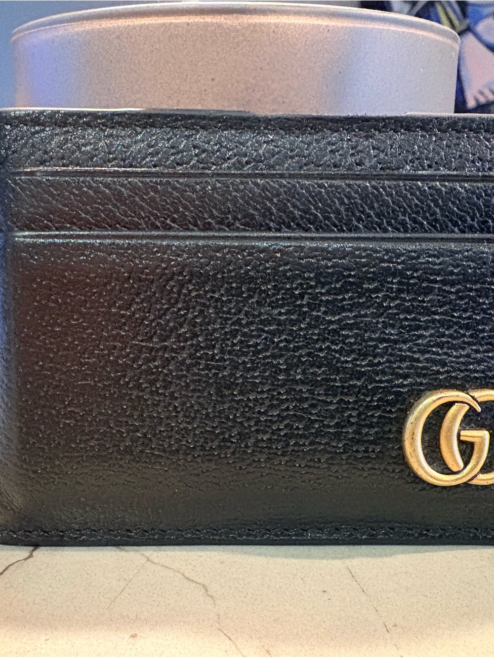Gucci Black Leather Card Case with money clip